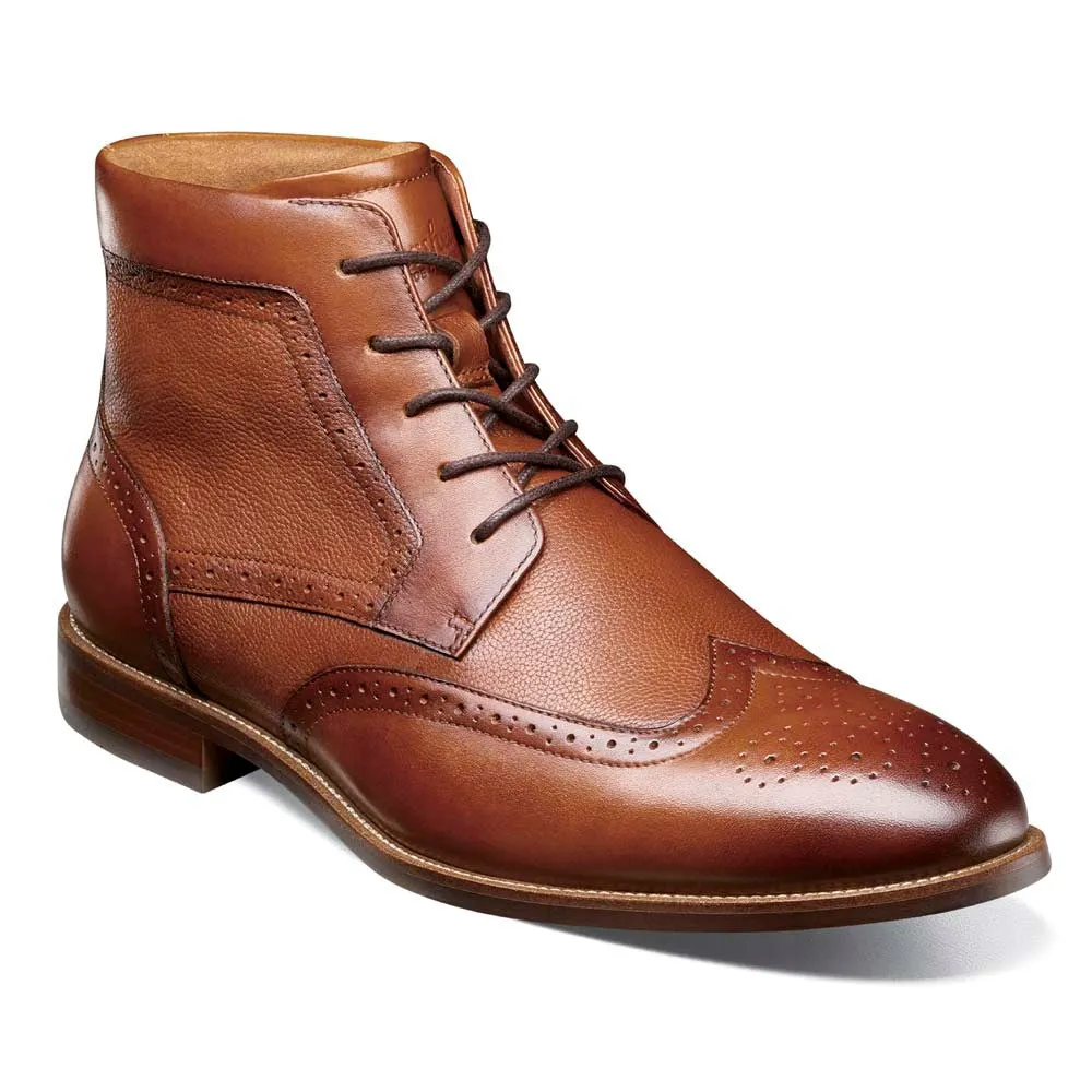 Florsheim RUCCI Wingtip Cognac Lace Up Boots