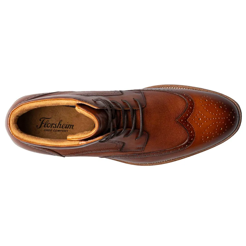 Florsheim RUCCI Wingtip Cognac Lace Up Boots