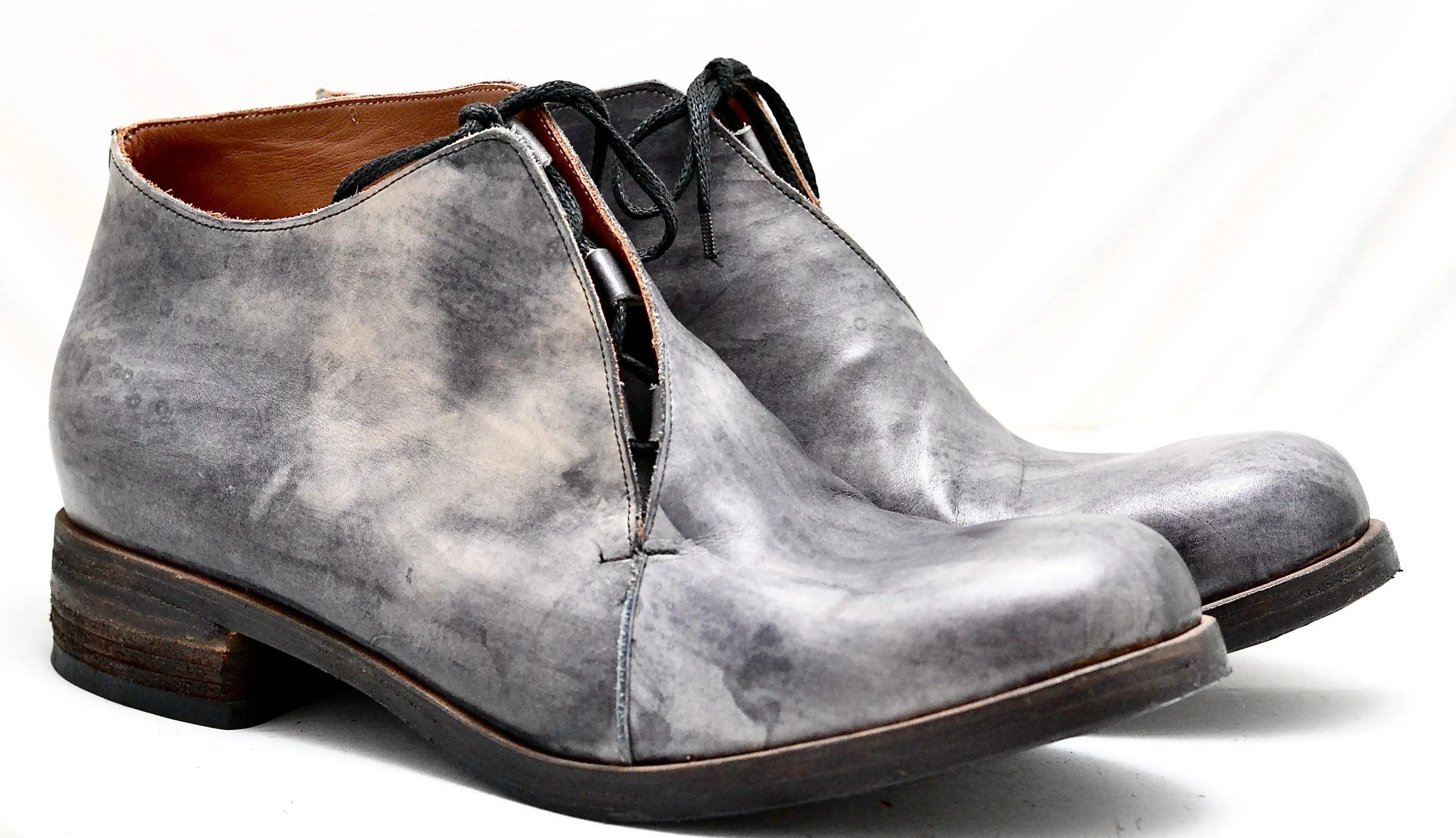 Half boot blind lace |  grey stain | calf