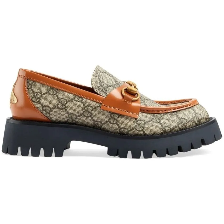 Horsebit GG Canvas Platform Loafers