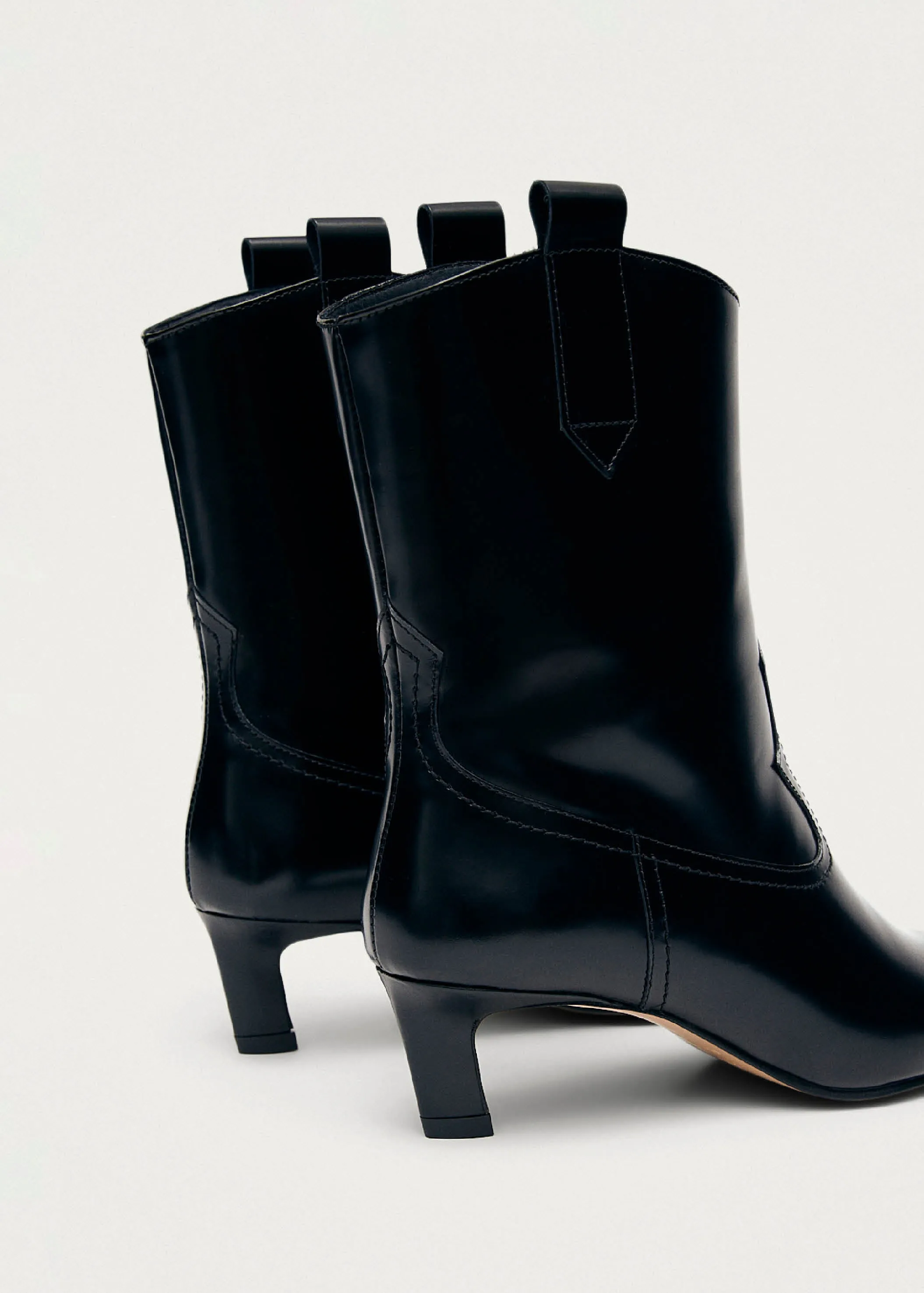 Hudson Shimmer Bicolor Black Silver Leather Ankle Boots