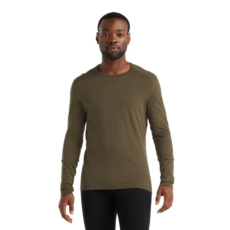 icebreaker Merino Base Layer Men's 200 Oasis Long Sleeve Crewe - Black, Loden