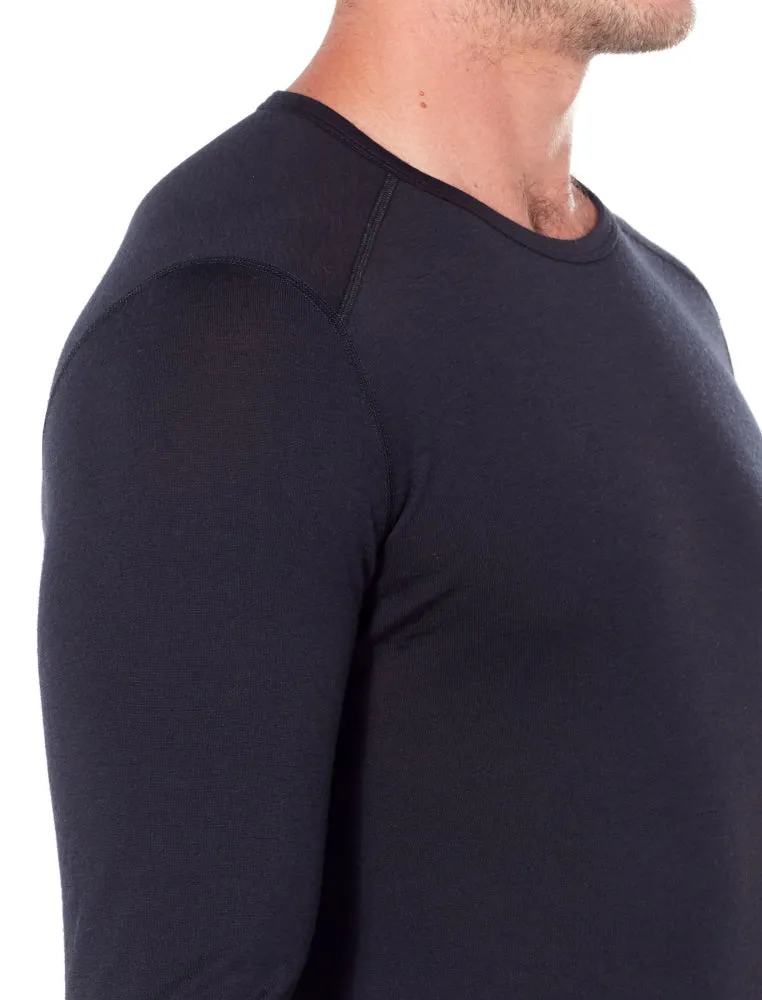 icebreaker Merino Base Layer Men's 200 Oasis Long Sleeve Crewe - Black, Loden