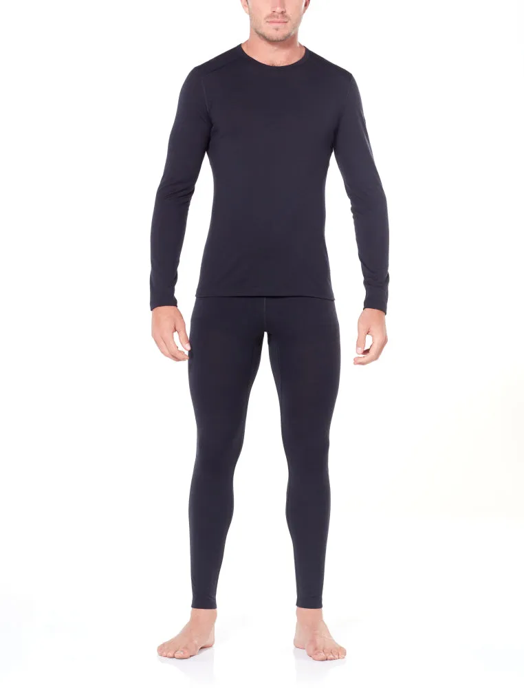 icebreaker Merino Base Layer Men's 200 Oasis Long Sleeve Crewe - Black, Loden