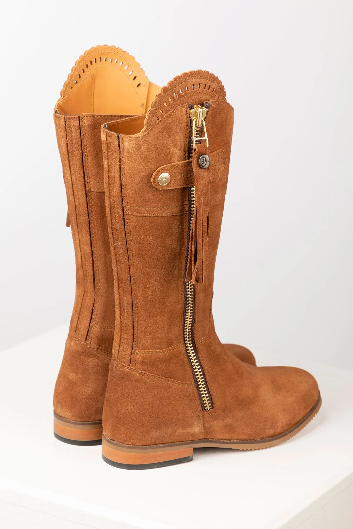 Ladies Mid Height Suede Country Boots - Helmsley