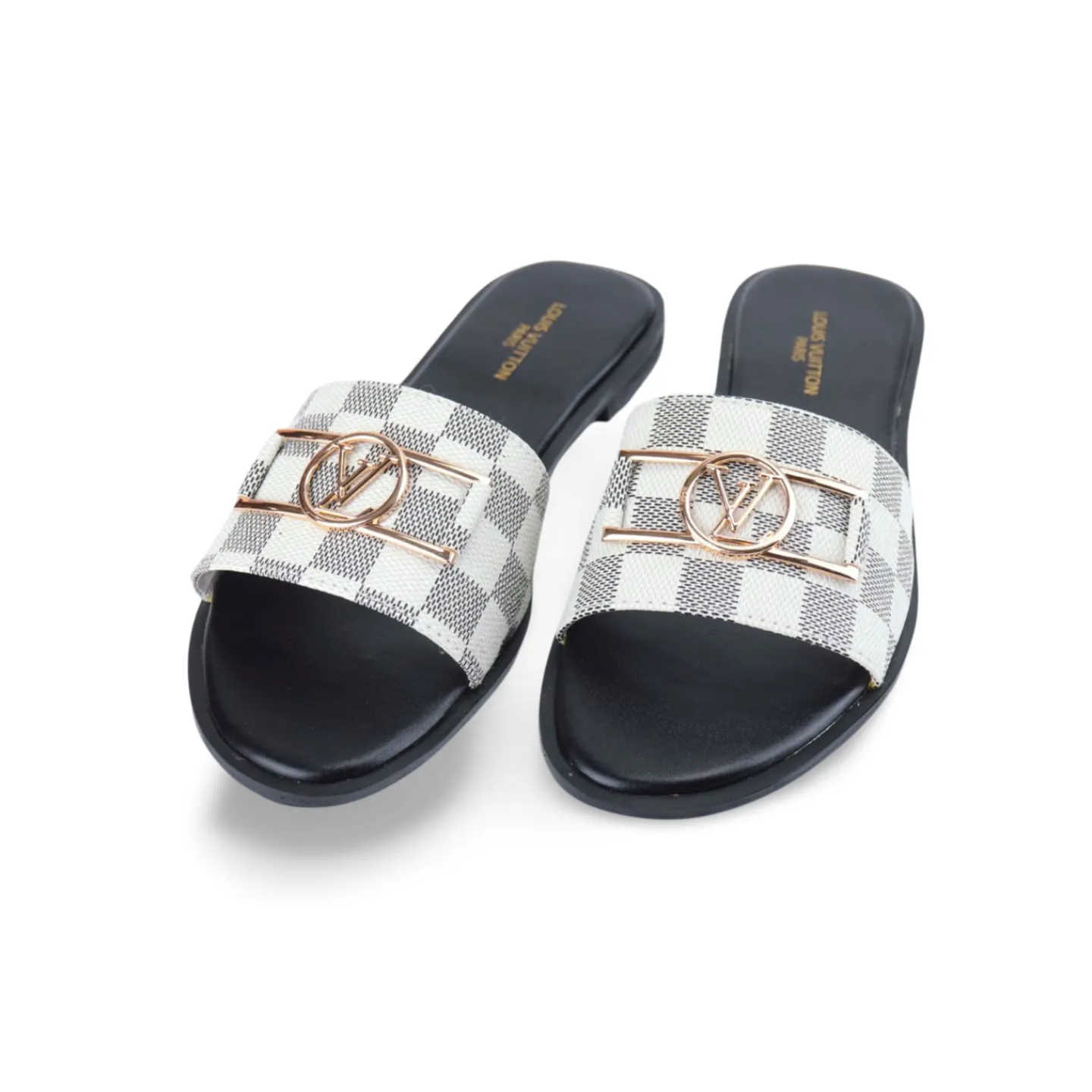 Luxury Ou Leather Flat Slides For Women