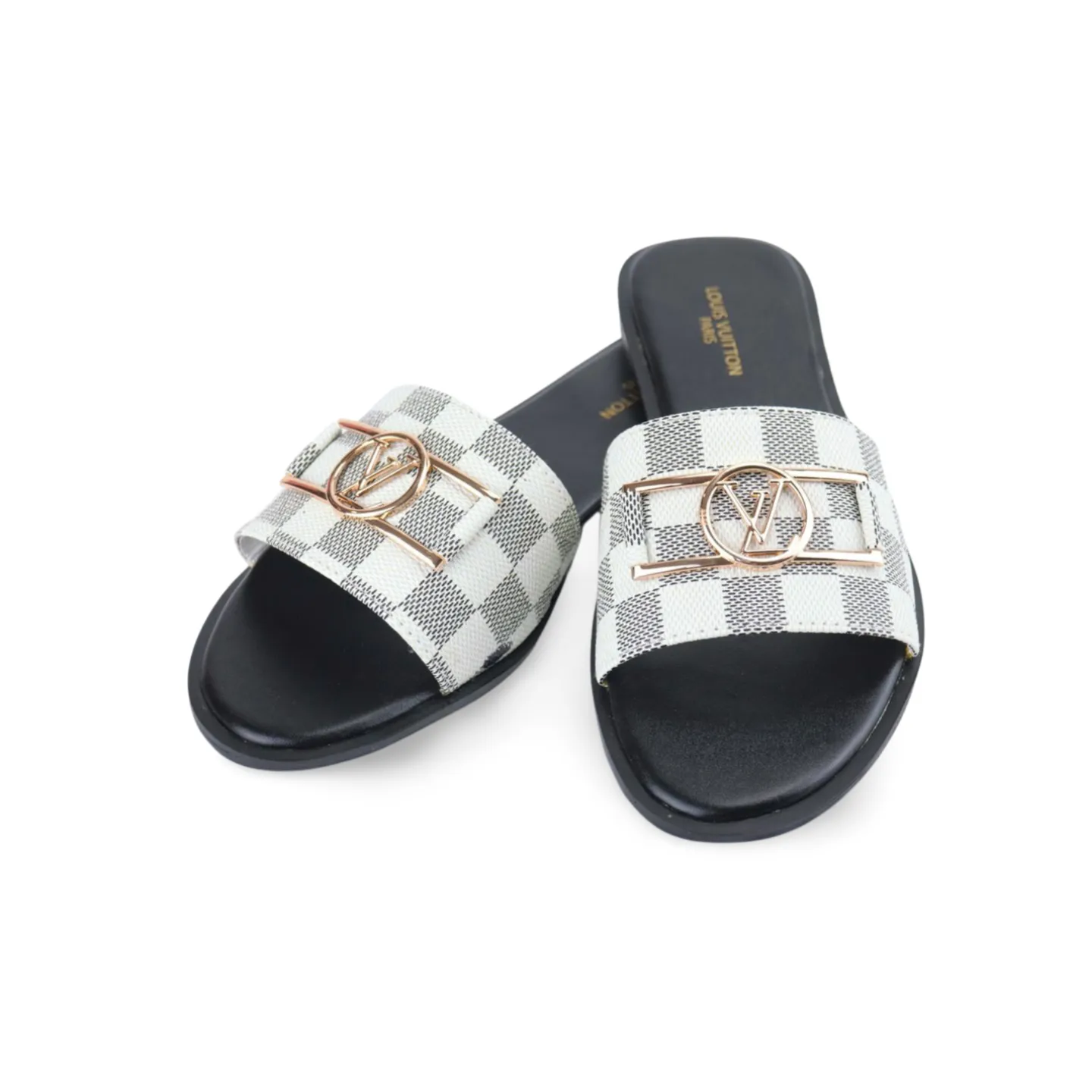 Luxury Ou Leather Flat Slides For Women