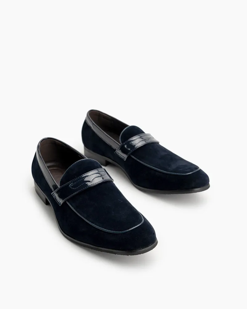 Men's Casual Suede Leather Slip On Penny Loafers