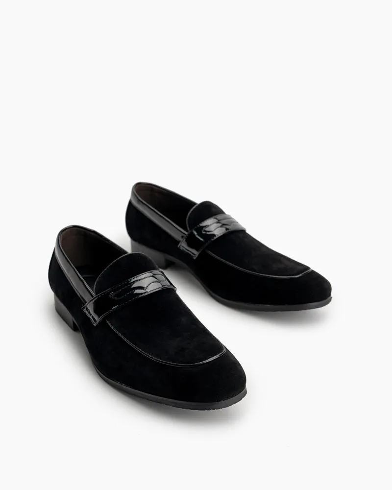 Men's Casual Suede Leather Slip On Penny Loafers