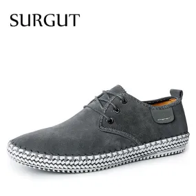 Minimalist Design 100% Genuine Suede Leather Mens Leisure Flat Brand Spring Formal Casual Dress Flat Oxford Shoes