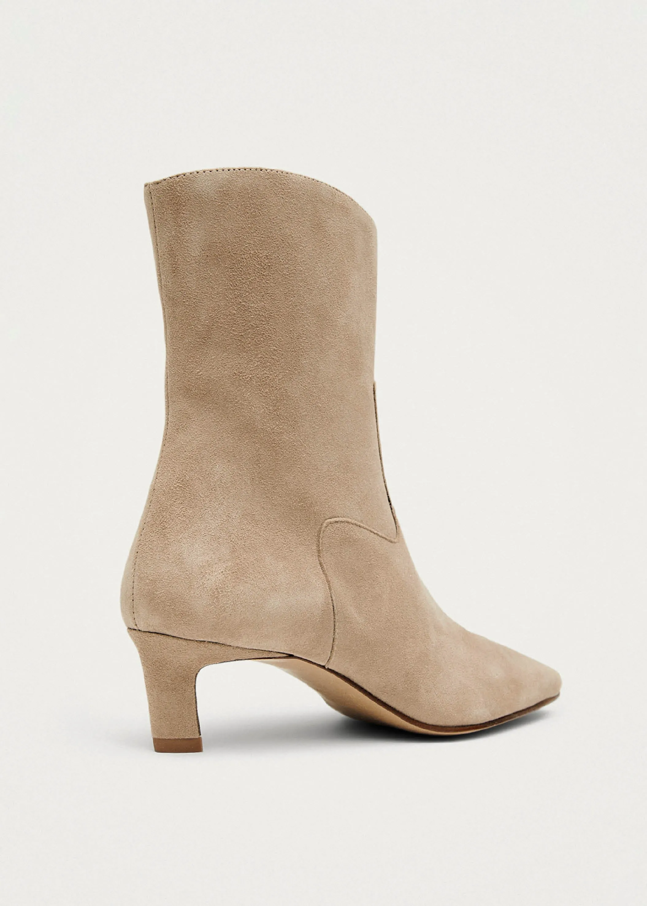 Nash Suede Beige Leather Ankle Boots