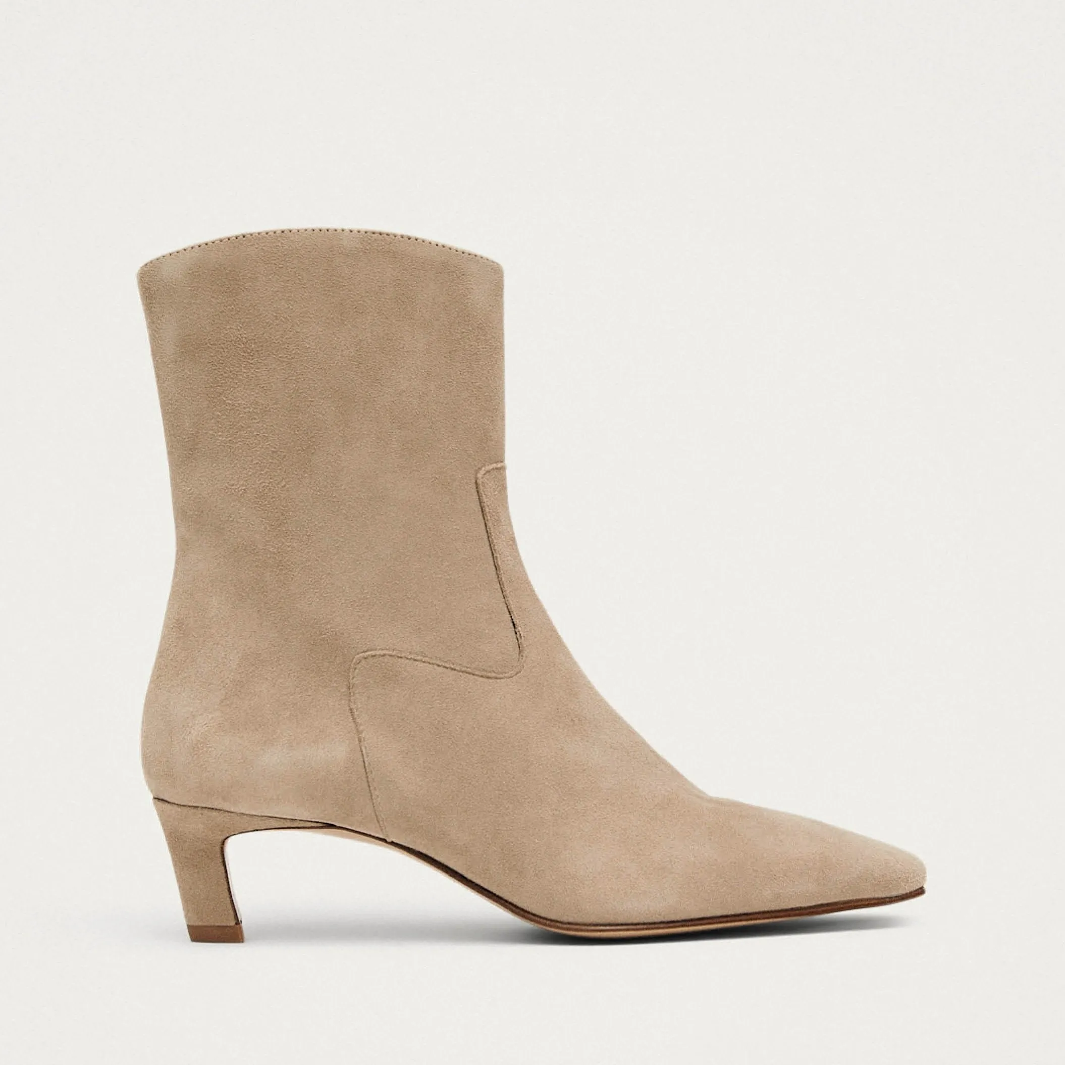 Nash Suede Beige Leather Ankle Boots