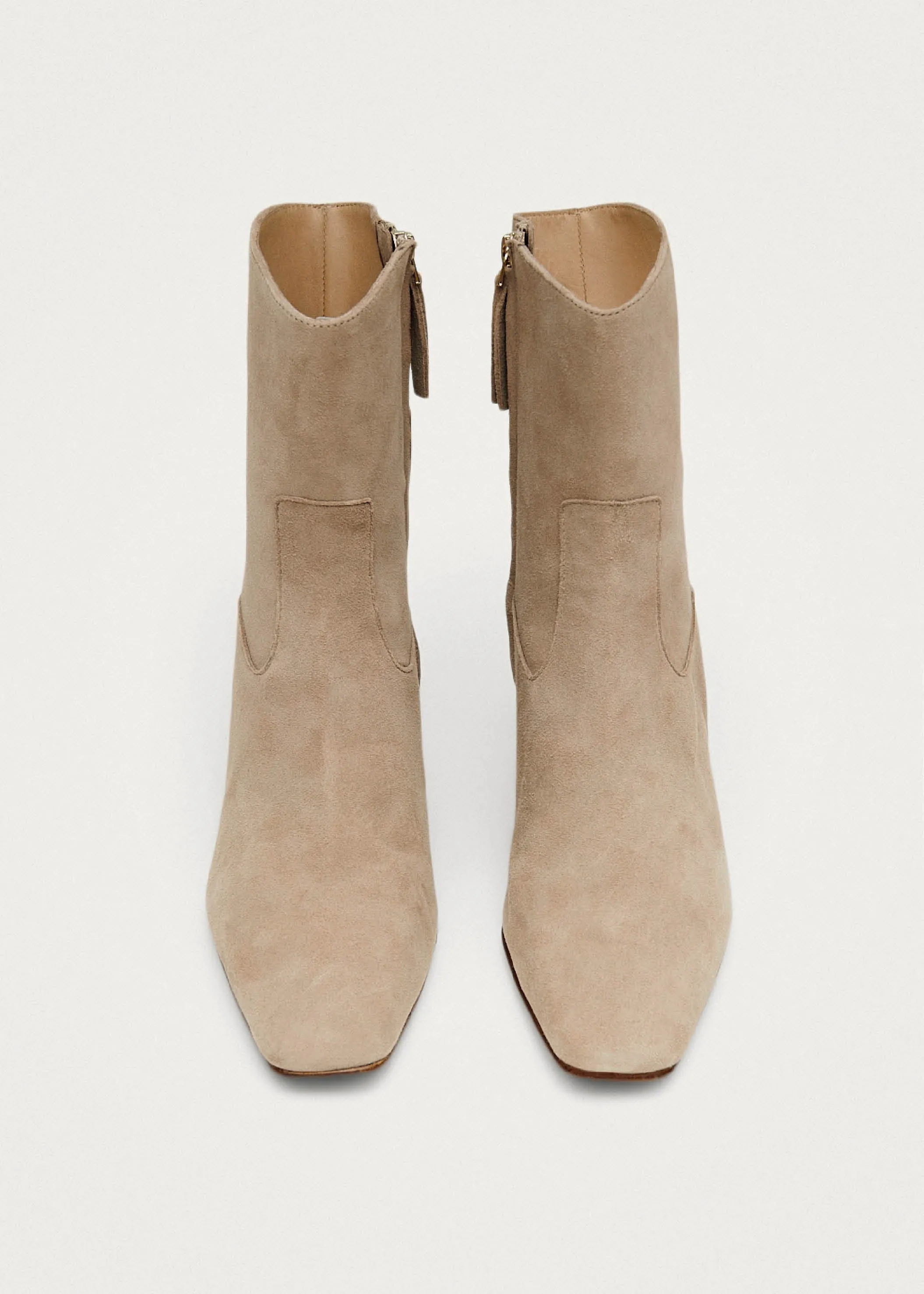 Nash Suede Beige Leather Ankle Boots