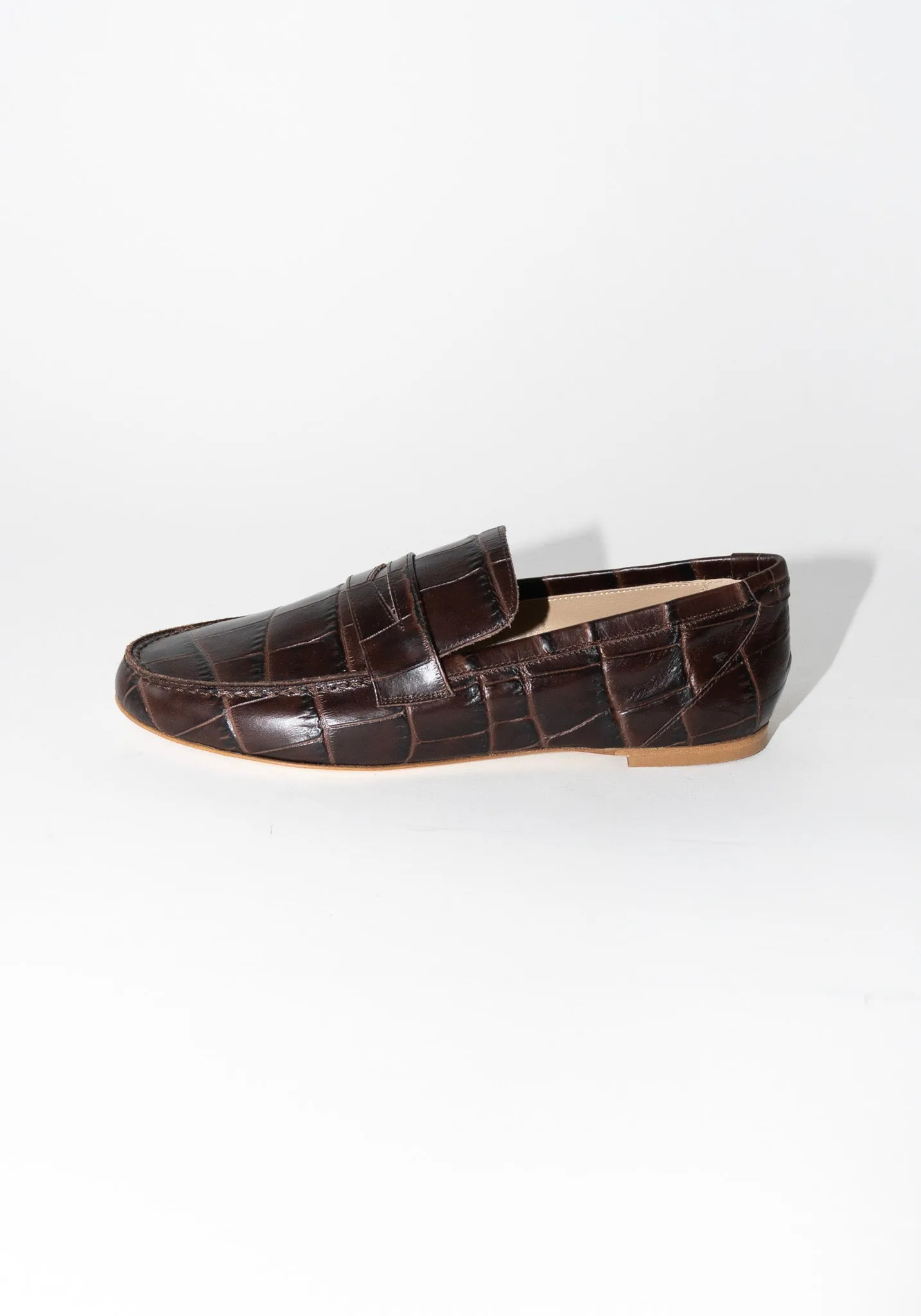 Penny Loafer in Brown Croc