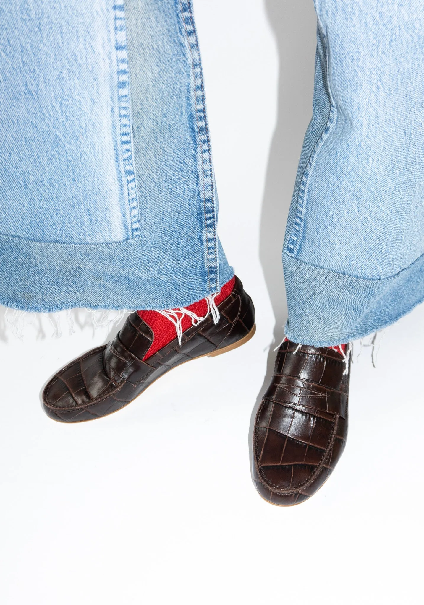 Penny Loafer in Brown Croc