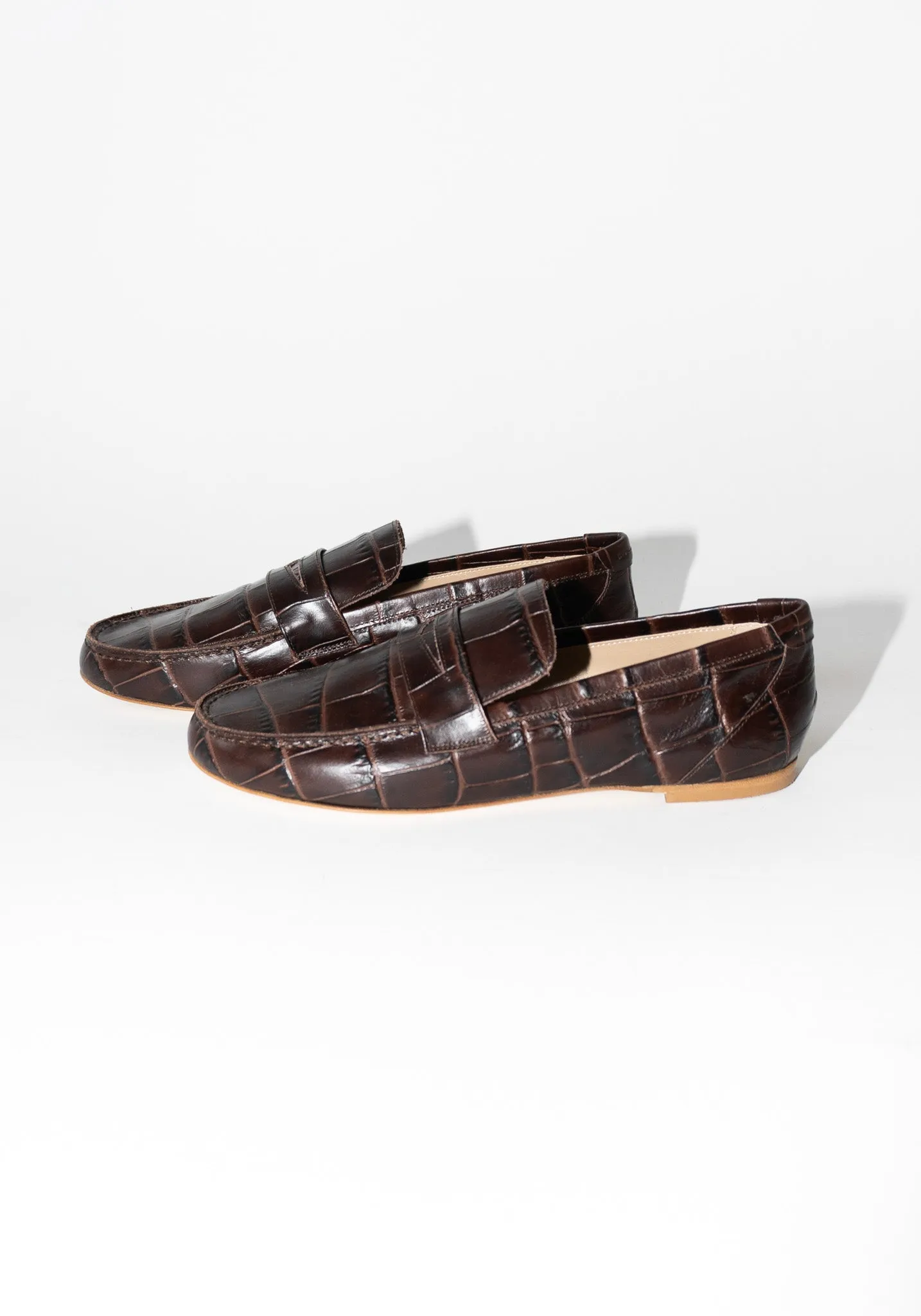 Penny Loafer in Brown Croc