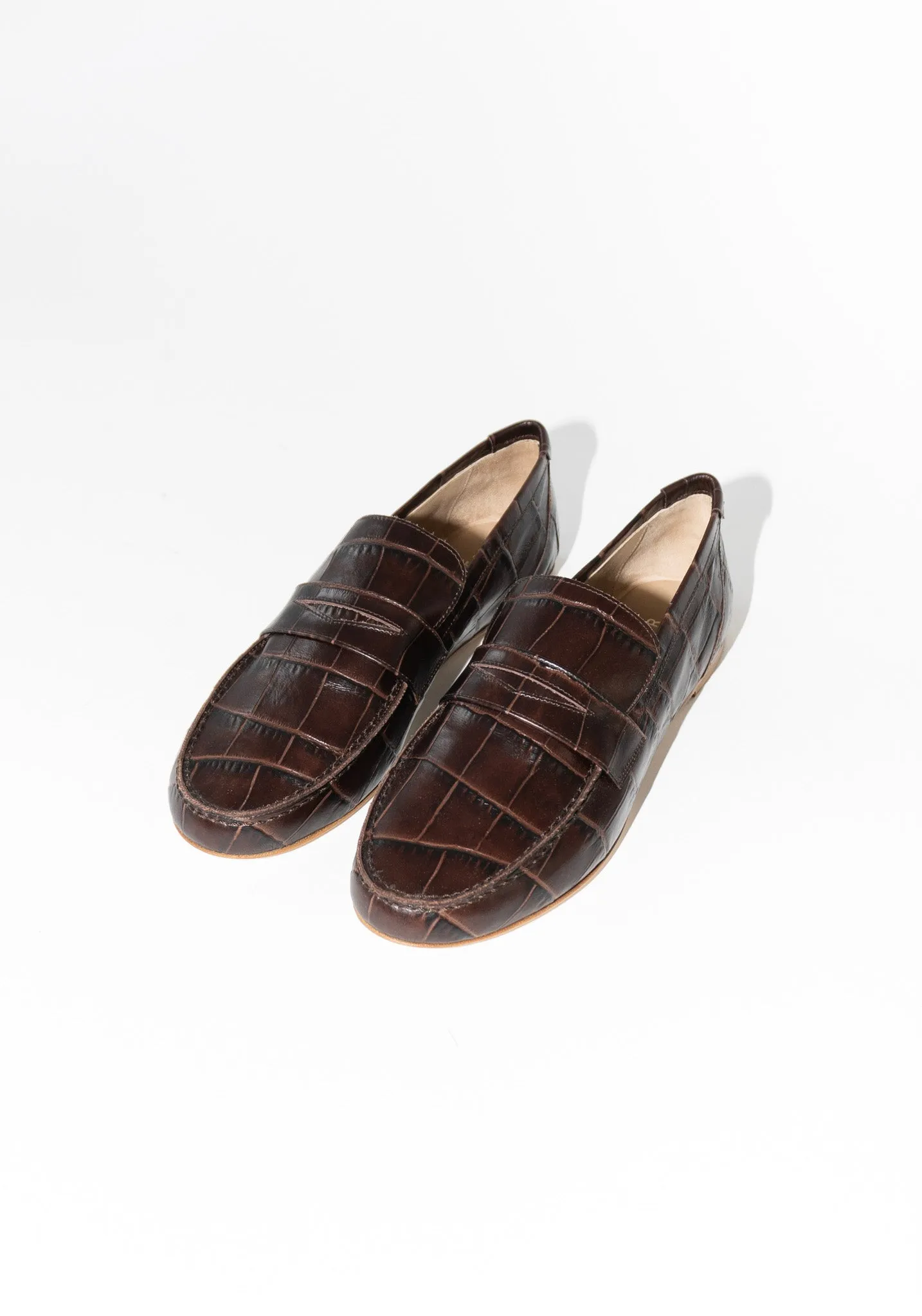 Penny Loafer in Brown Croc