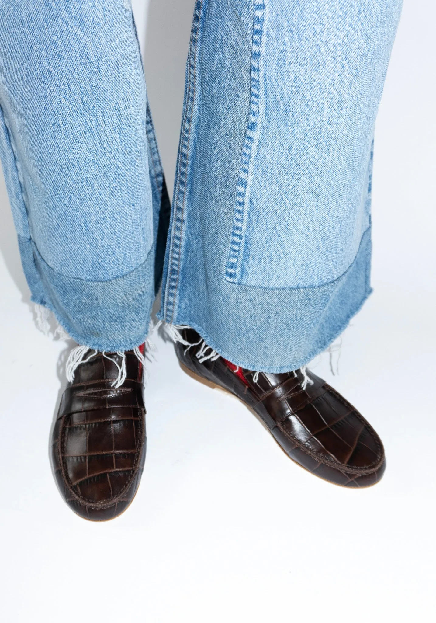 Penny Loafer in Brown Croc