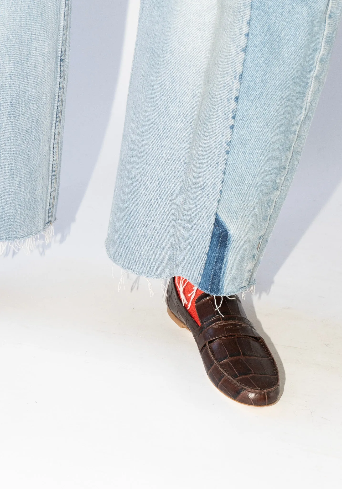 Penny Loafer in Brown Croc