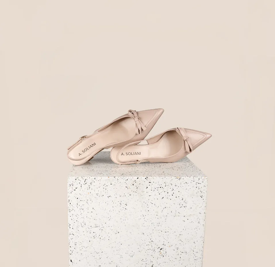 Pescara - Beige Nude Kitten Heels