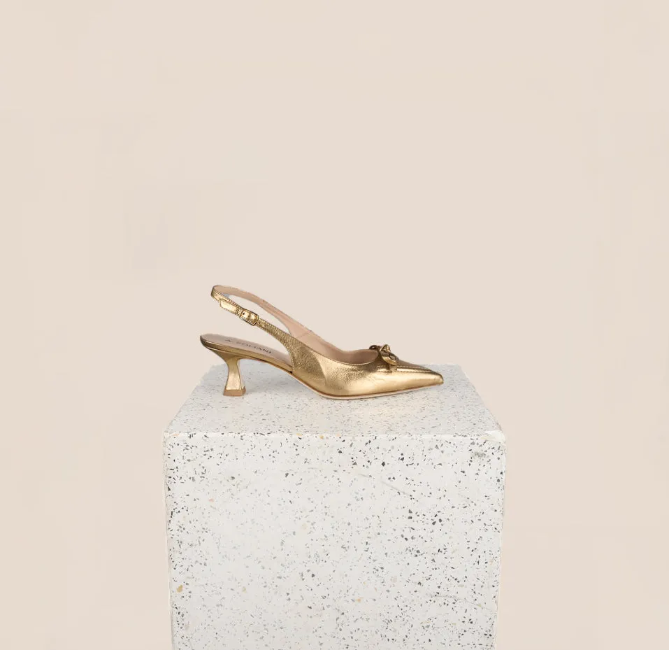 Pescara - Gold Foil Kitten Heels