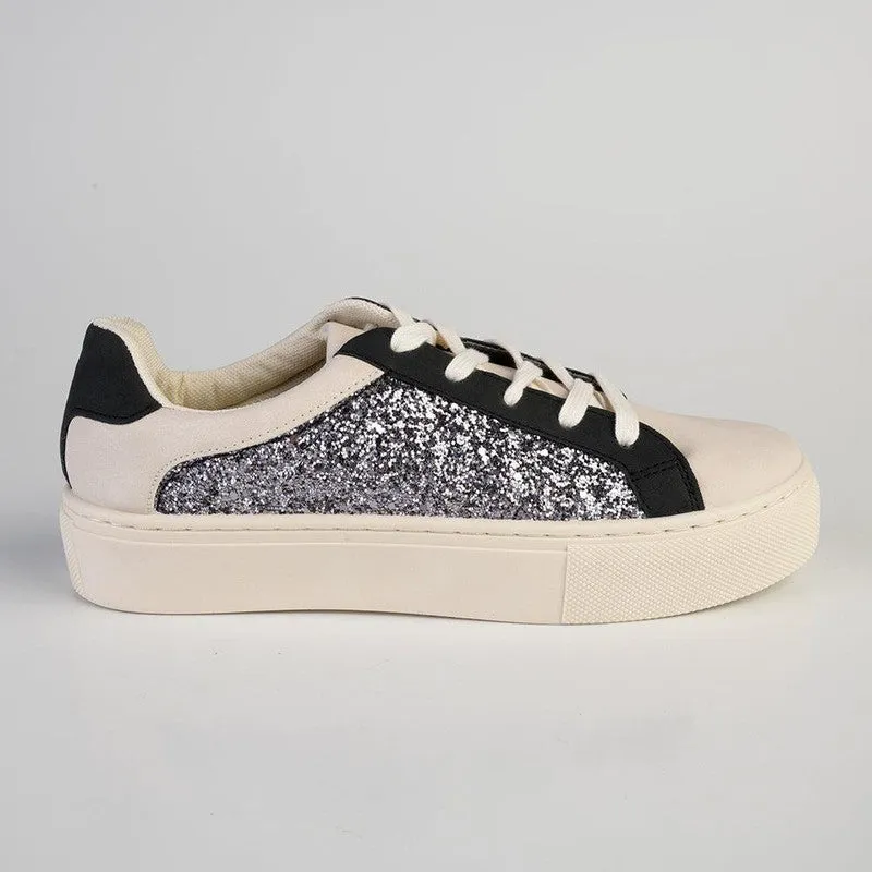 Pierre Cardin Lucie 1 Glitter Sneaker - Black Ice