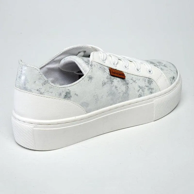 Pierre Cardin Scarlett Printed Sneaker - White/Grey