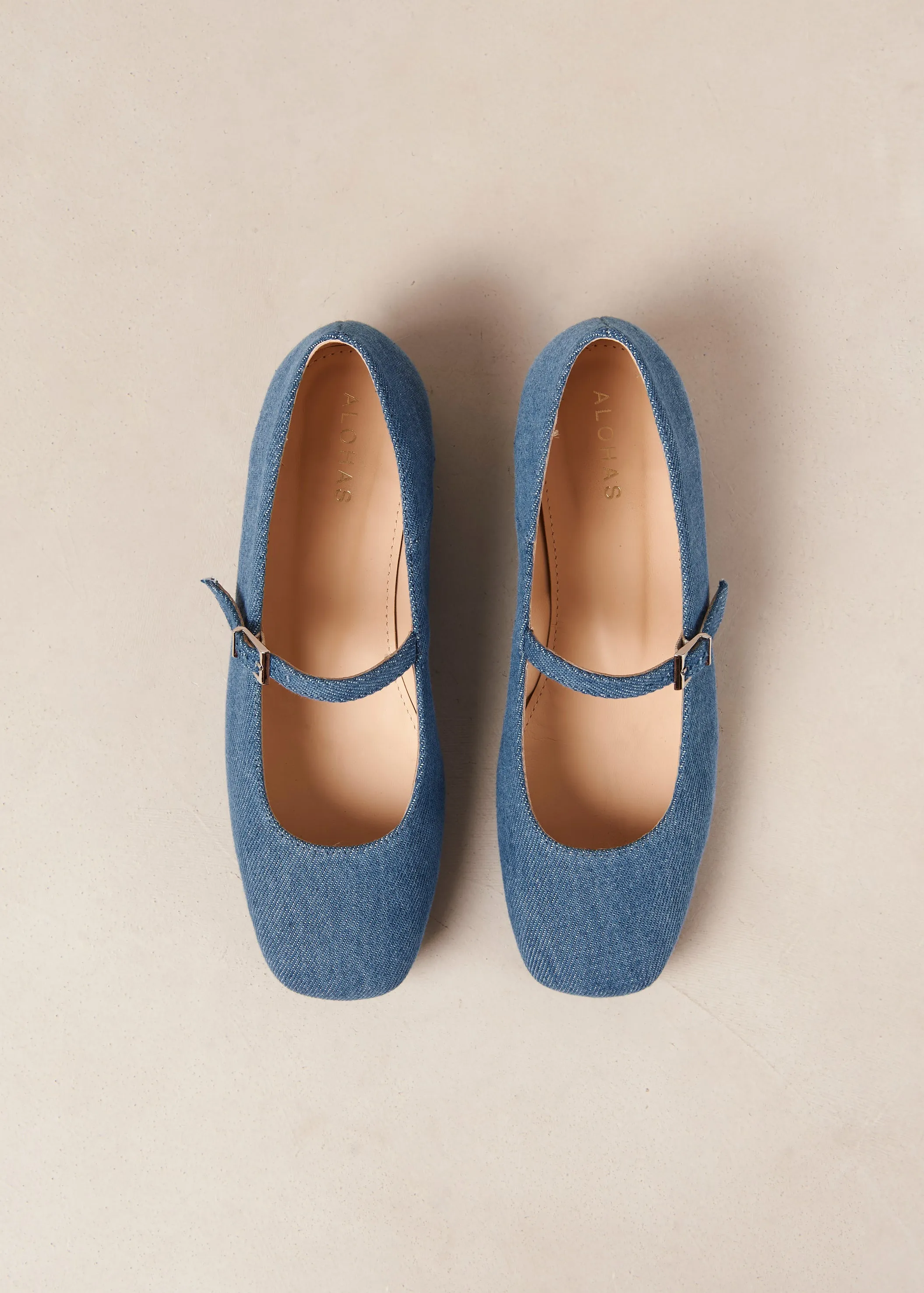 Por Do Sol Denim Blue Denim Ballet Flats