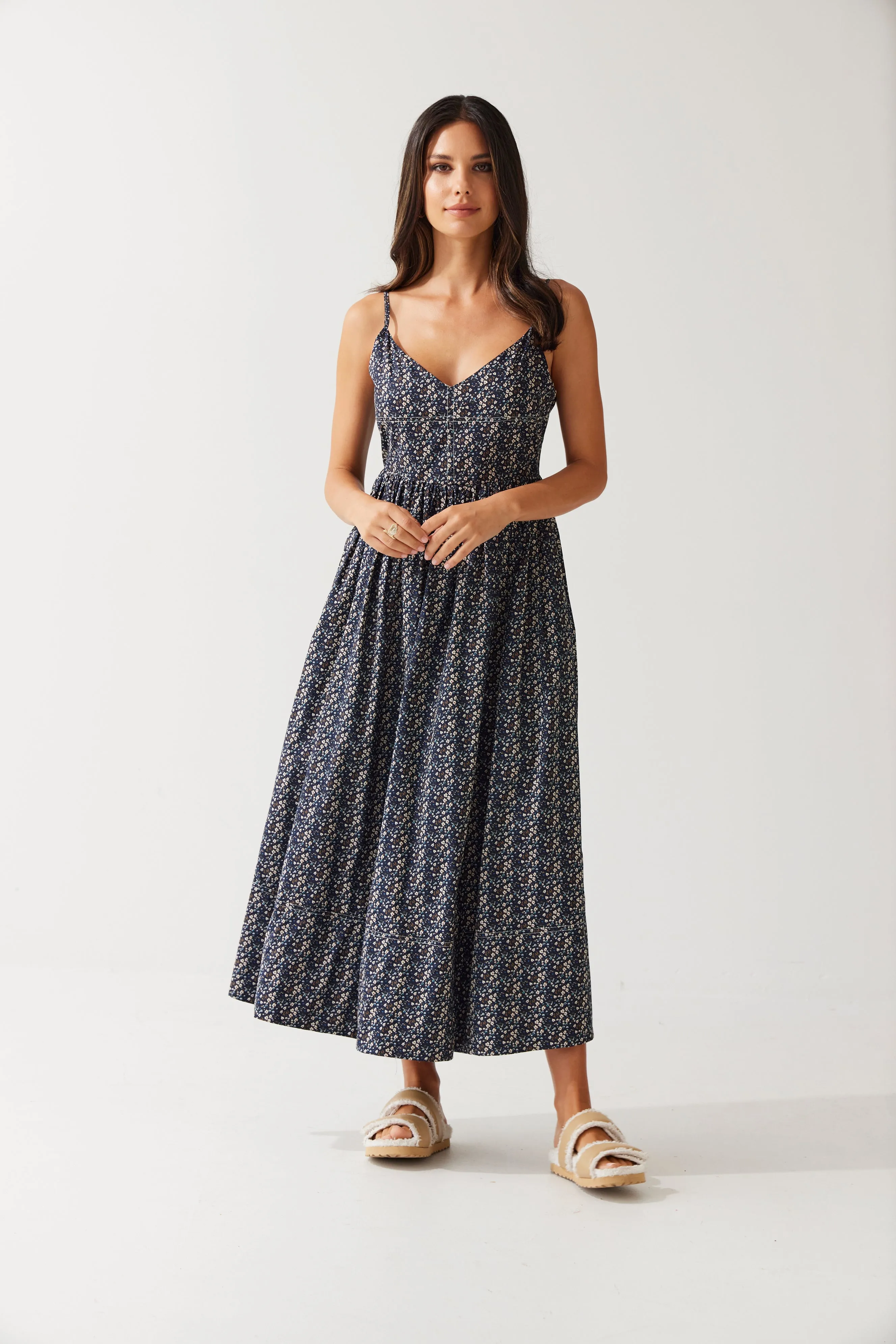 Sammy Dress | Navy Ditsy