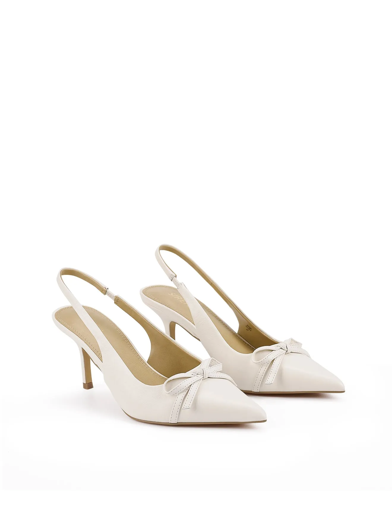 Singh Slingback Heels - Chalk Leather