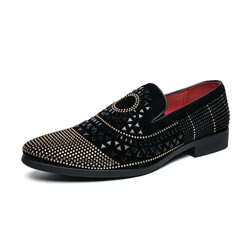 The Santos Crystal Studded Penny Loafers