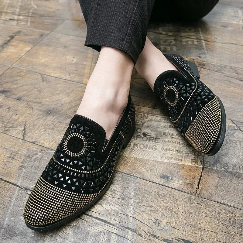 The Santos Crystal Studded Penny Loafers