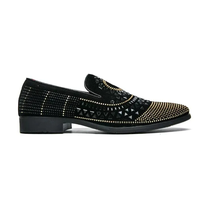 The Santos Crystal Studded Penny Loafers