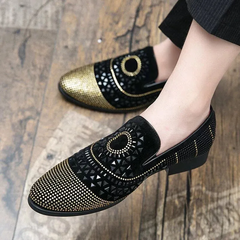 The Santos Crystal Studded Penny Loafers