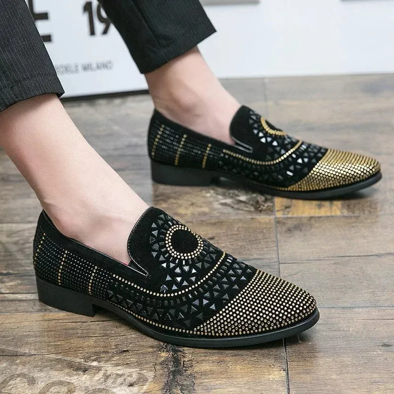 The Santos Crystal Studded Penny Loafers