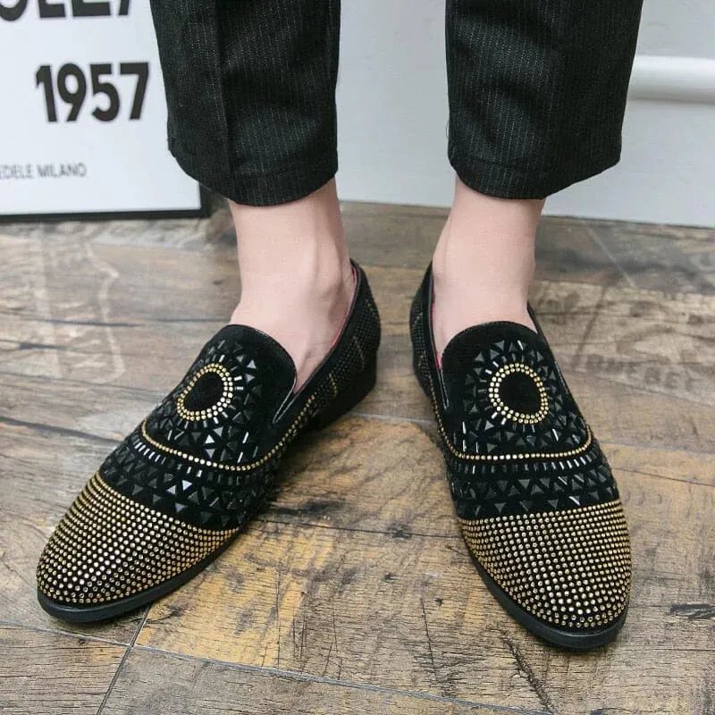 The Santos Crystal Studded Penny Loafers