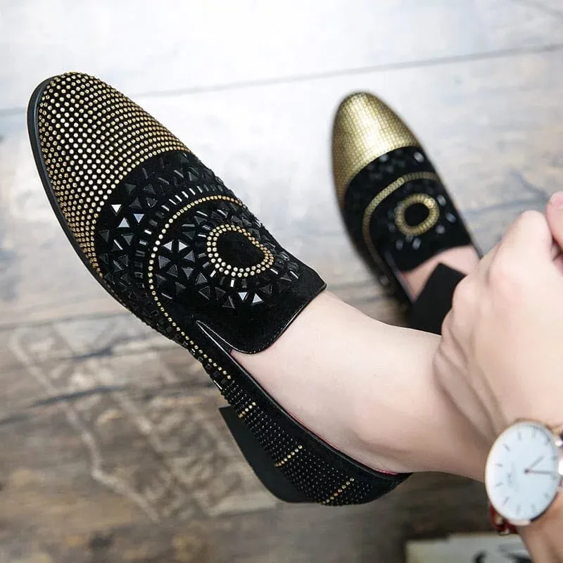 The Santos Crystal Studded Penny Loafers