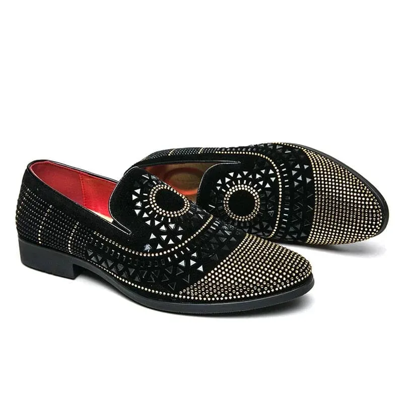 The Santos Crystal Studded Penny Loafers