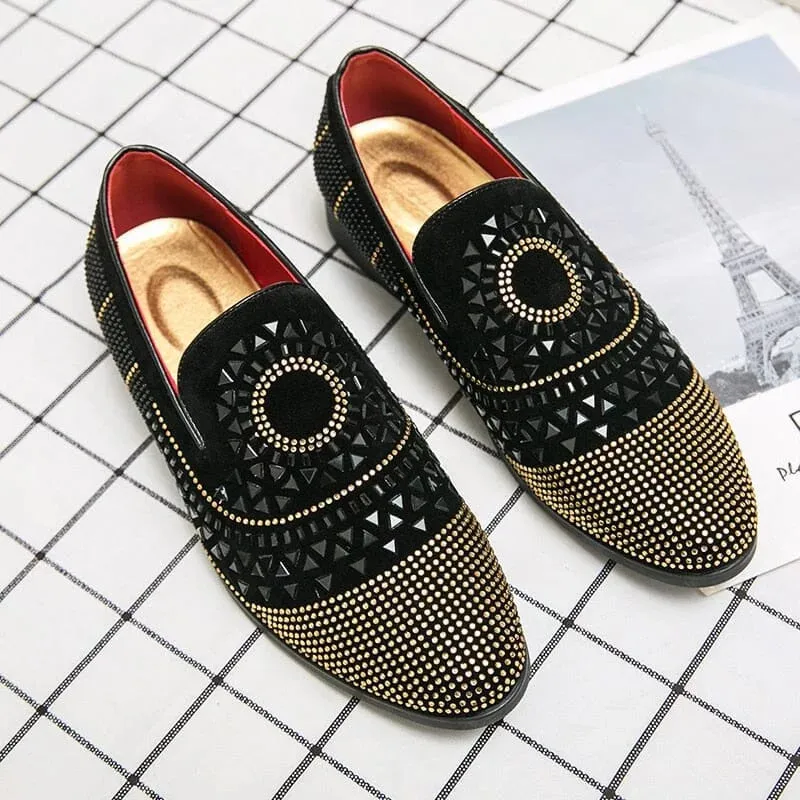 The Santos Crystal Studded Penny Loafers