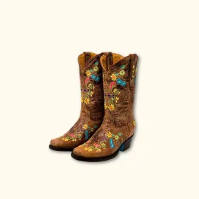 The Wildflower Bliss - Leather Cowgirl Boots