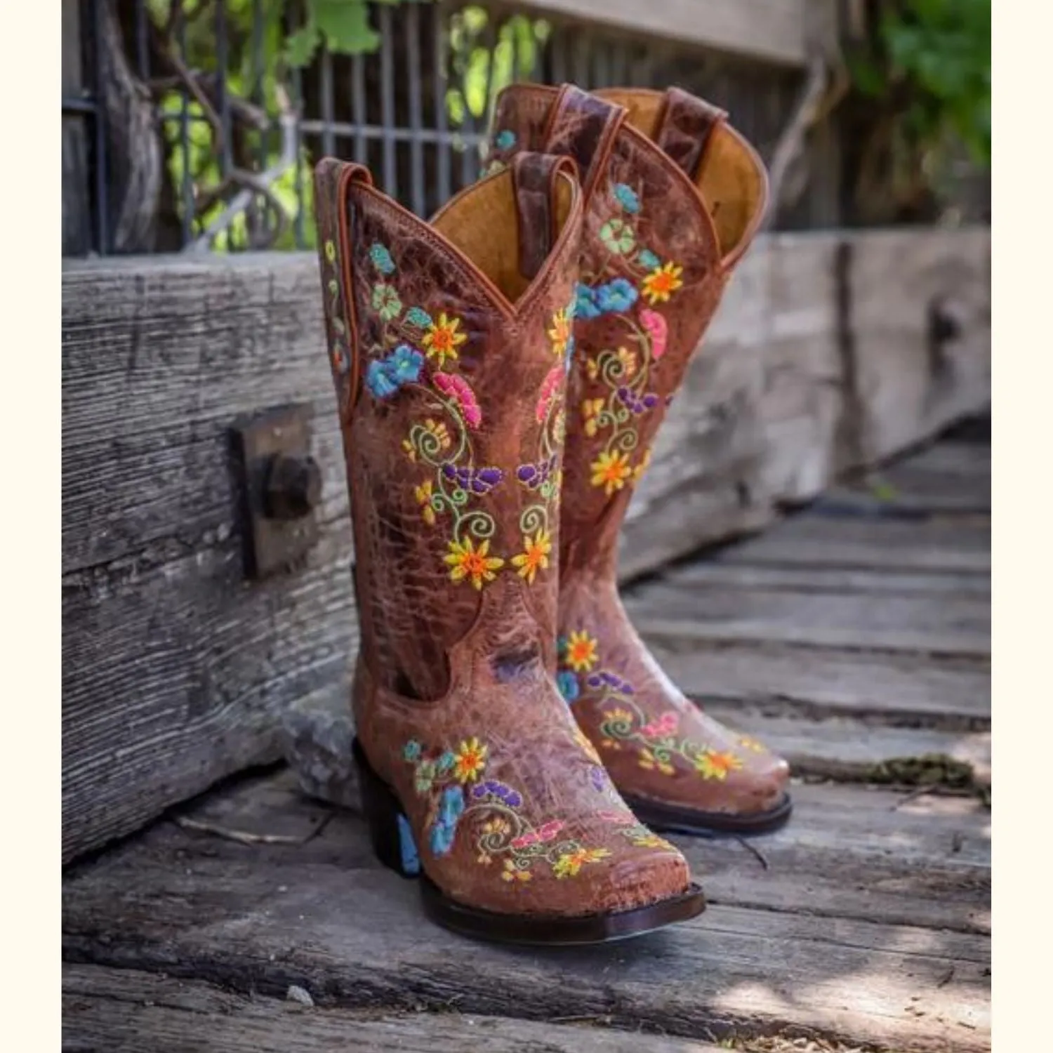 The Wildflower Bliss - Leather Cowgirl Boots