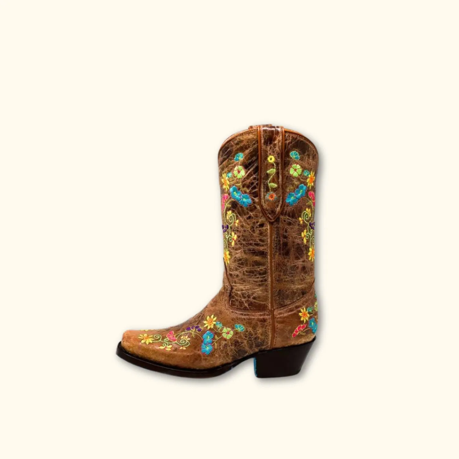 The Wildflower Bliss - Leather Cowgirl Boots