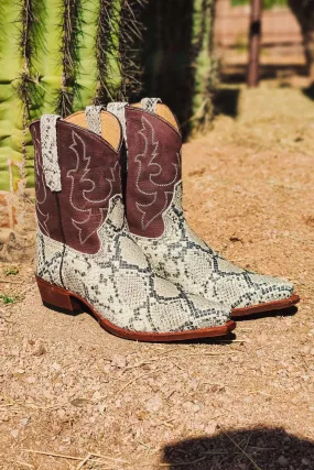 Theres A Snake In My Boot Printed Python Boots