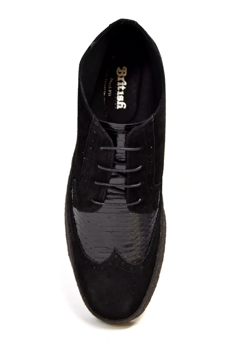 Wingtip Black Snake Skin & Suede